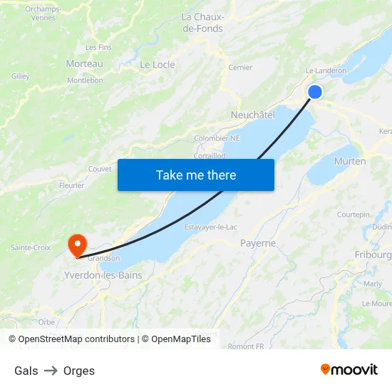Gals to Orges map