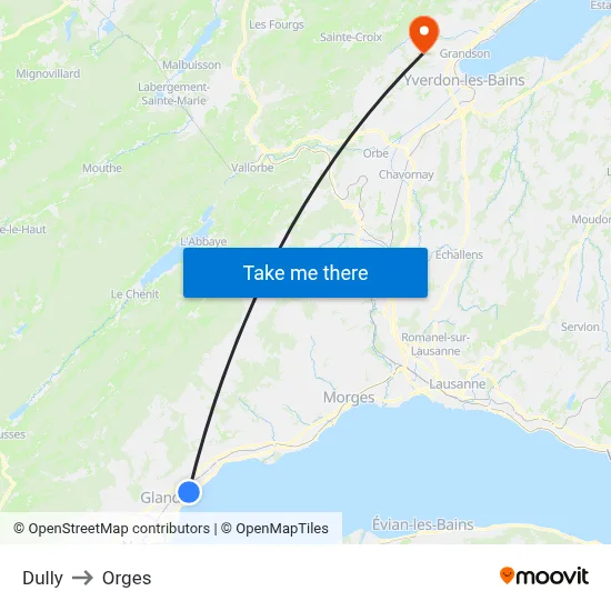 Dully to Orges map