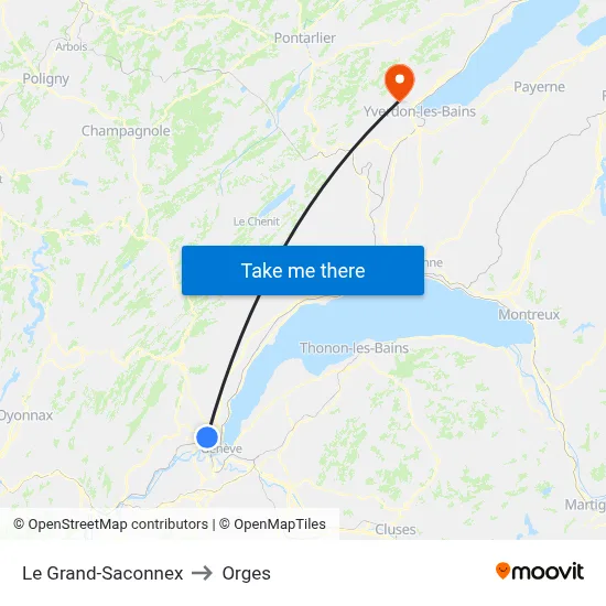 Le Grand-Saconnex to Orges map