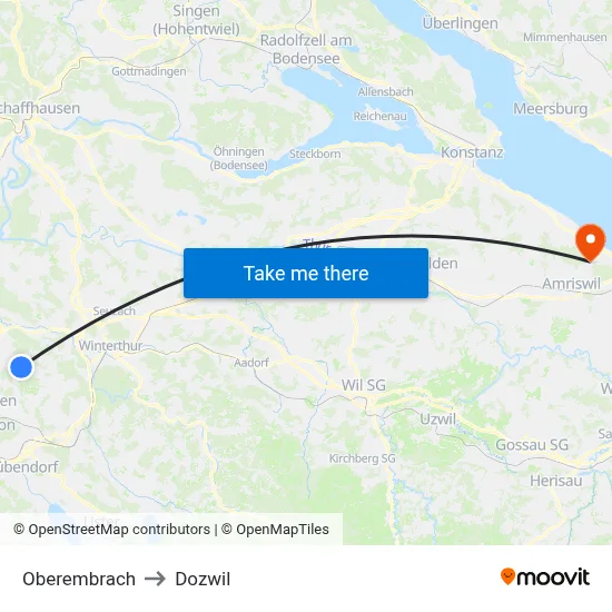 Oberembrach to Dozwil map