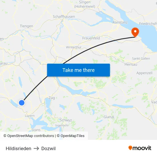 Hildisrieden to Dozwil map