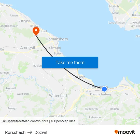 Rorschach to Dozwil map