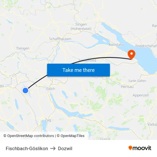 Fischbach-Göslikon to Dozwil map