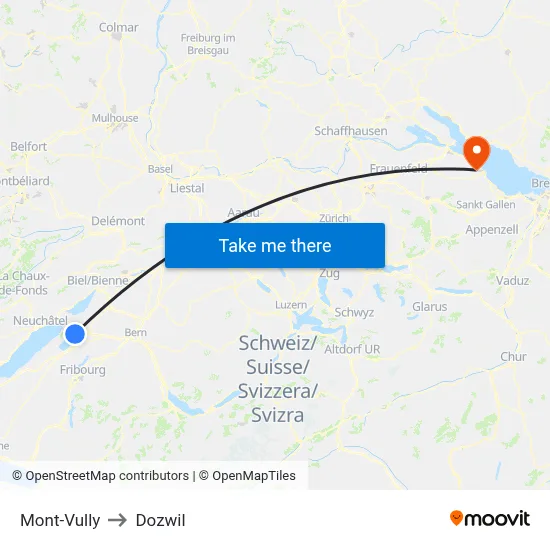 Mont-Vully to Dozwil map
