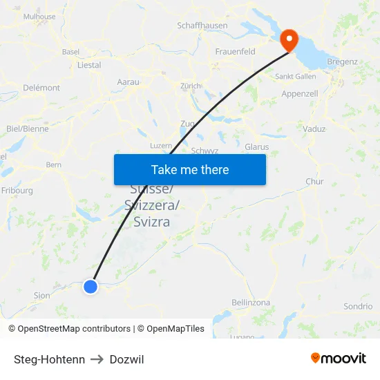 Steg-Hohtenn to Dozwil map