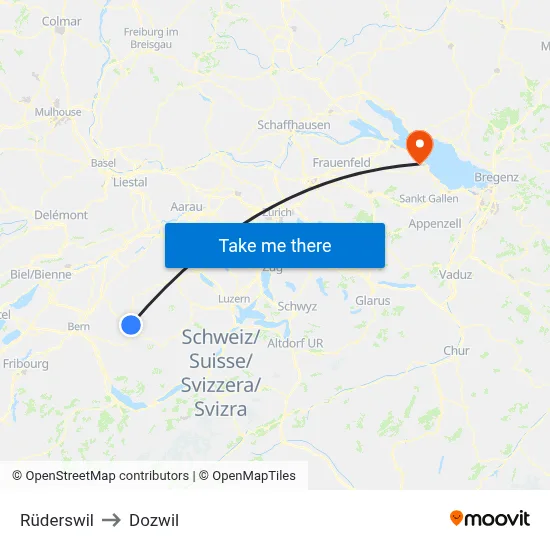 Rüderswil to Dozwil map