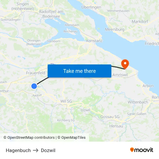 Hagenbuch to Dozwil map