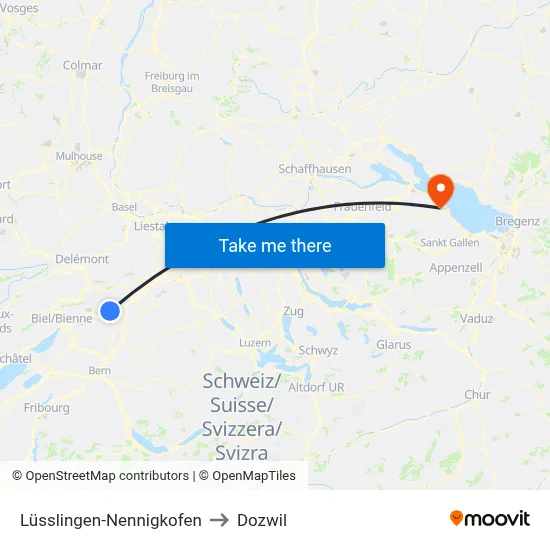Lüsslingen-Nennigkofen to Dozwil map