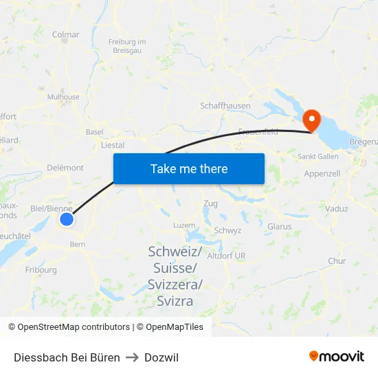 Diessbach Bei Büren to Dozwil map