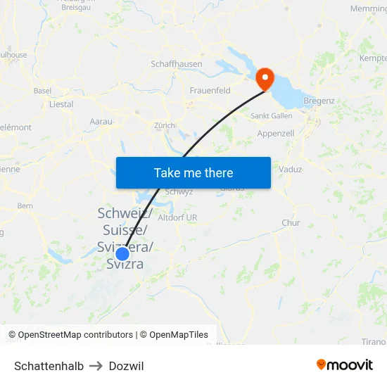 Schattenhalb to Dozwil map