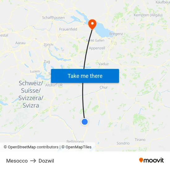 Mesocco to Dozwil map