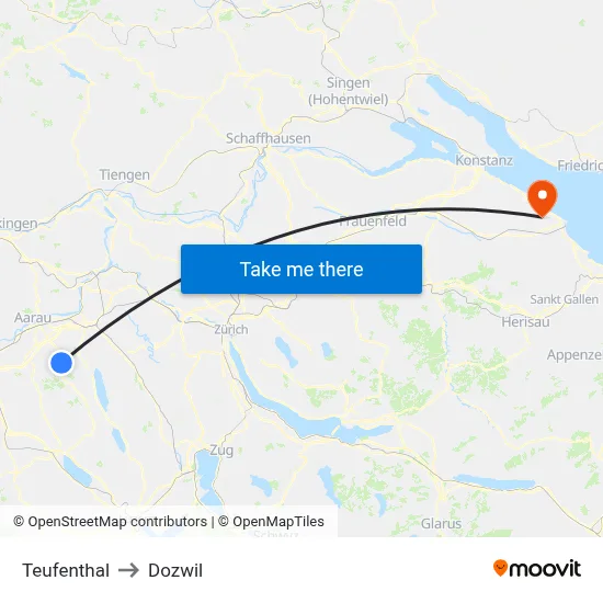 Teufenthal to Dozwil map
