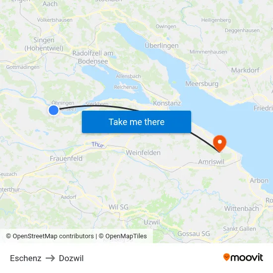 Eschenz to Dozwil map