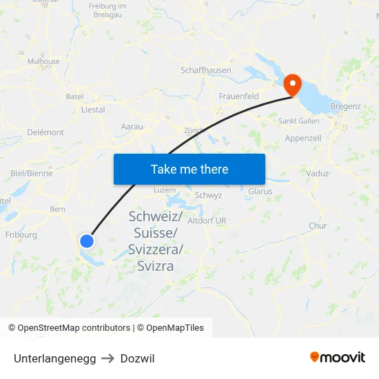 Unterlangenegg to Dozwil map