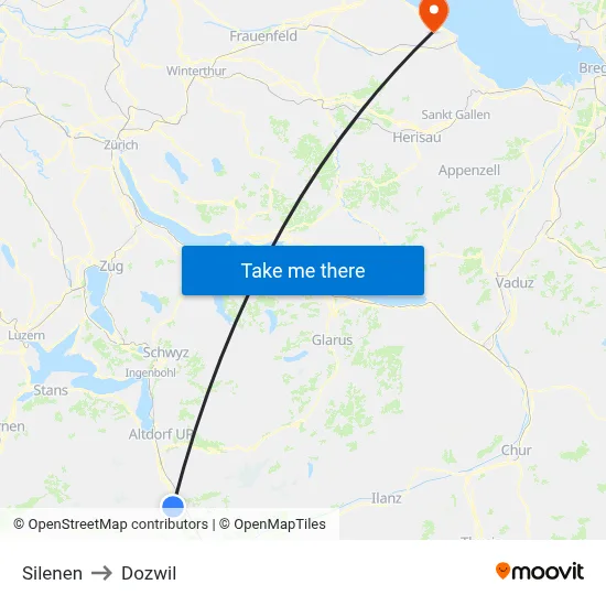 Silenen to Dozwil map
