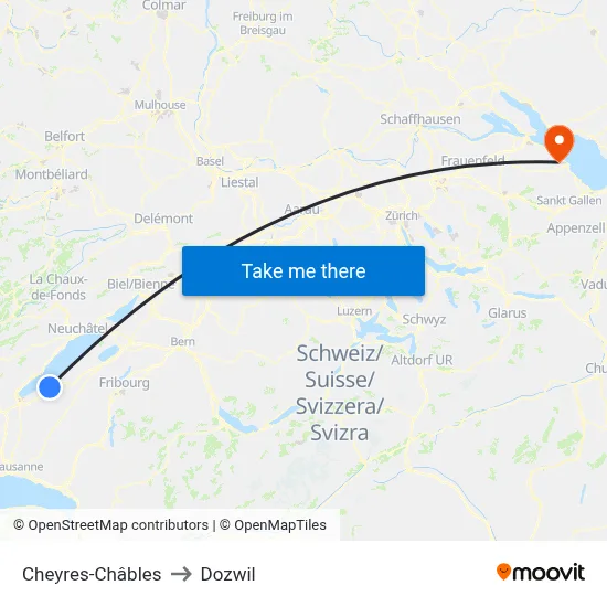 Cheyres-Châbles to Dozwil map