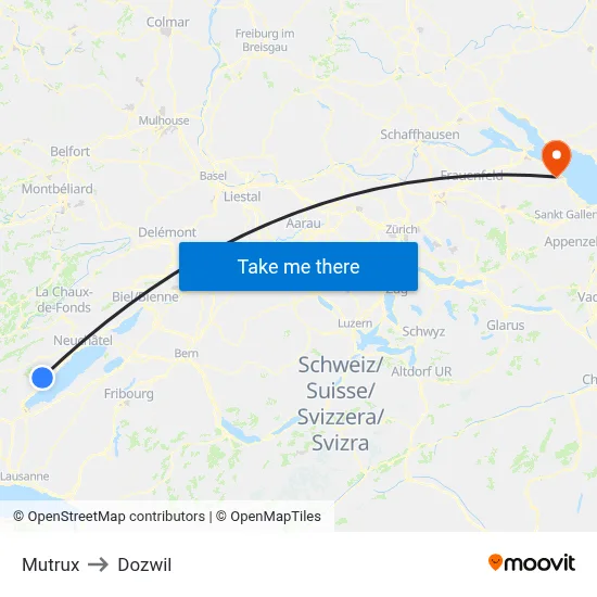 Mutrux to Dozwil map