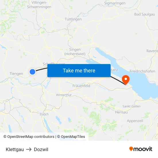 Klettgau to Dozwil map