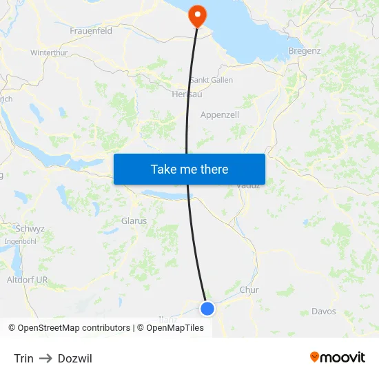 Trin to Dozwil map