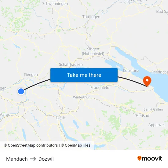 Mandach to Dozwil map