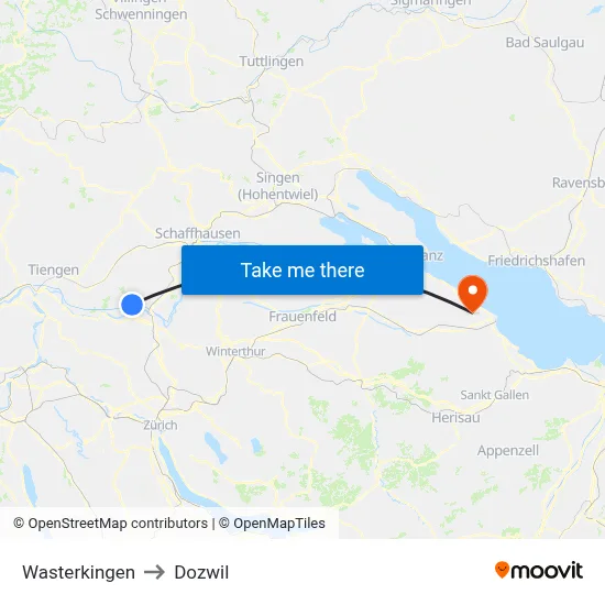 Wasterkingen to Dozwil map