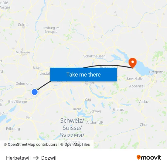 Herbetswil to Dozwil map