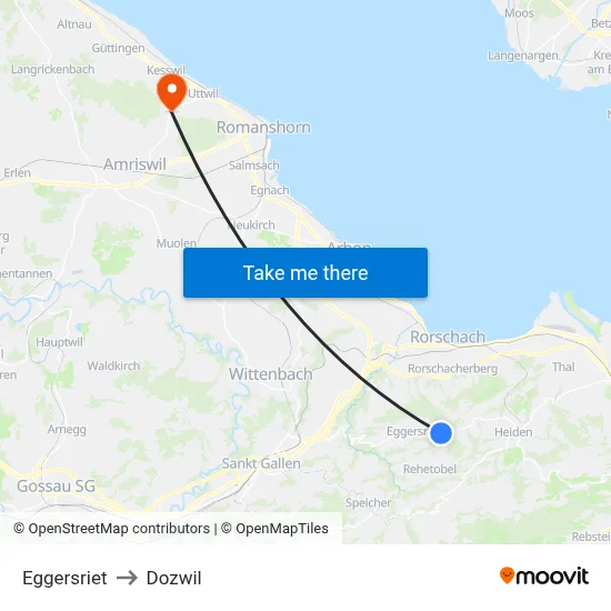 Eggersriet to Dozwil map