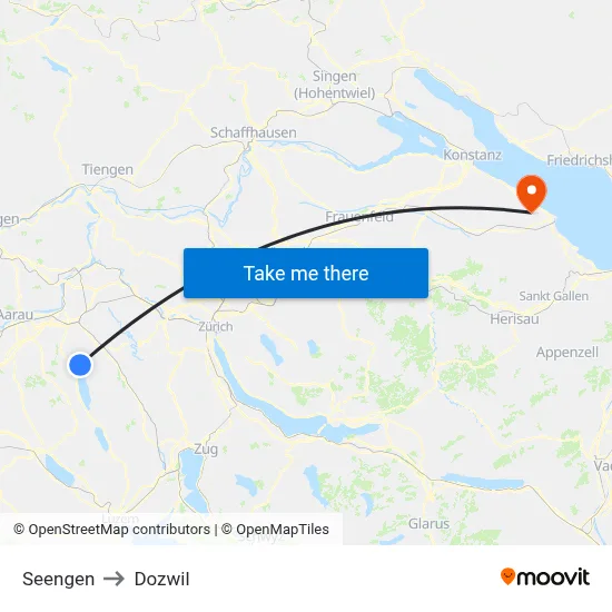 Seengen to Dozwil map