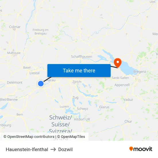 Hauenstein-Ifenthal to Dozwil map