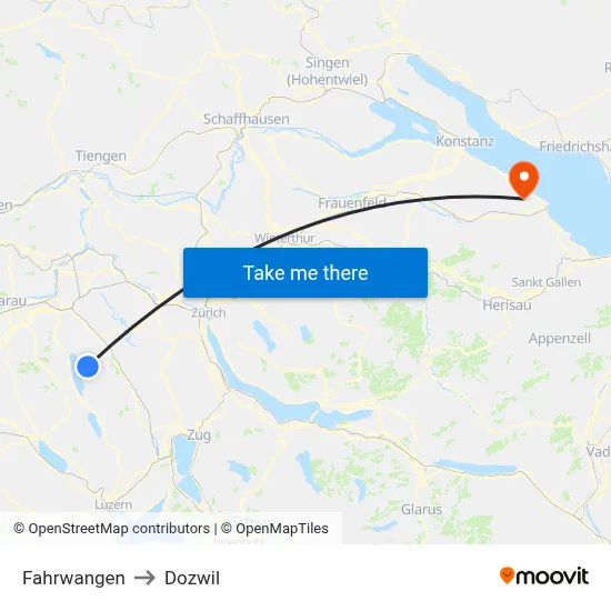 Fahrwangen to Dozwil map