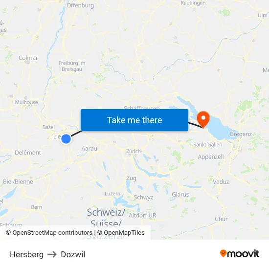 Hersberg to Dozwil map