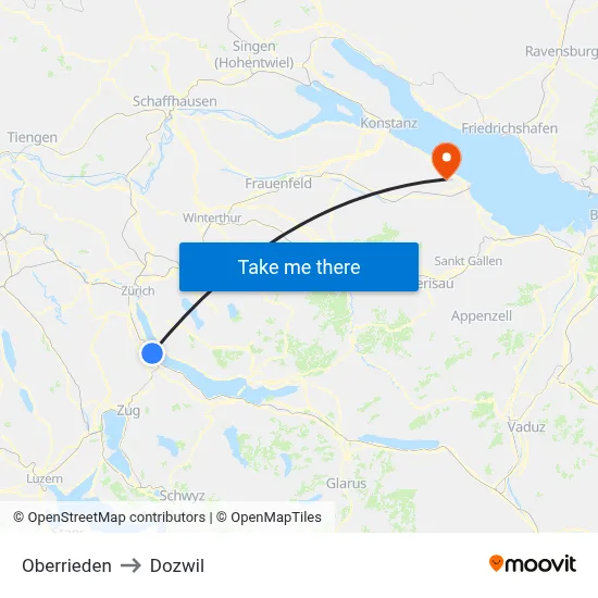 Oberrieden to Dozwil map