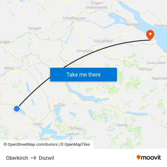 Oberkirch to Dozwil map
