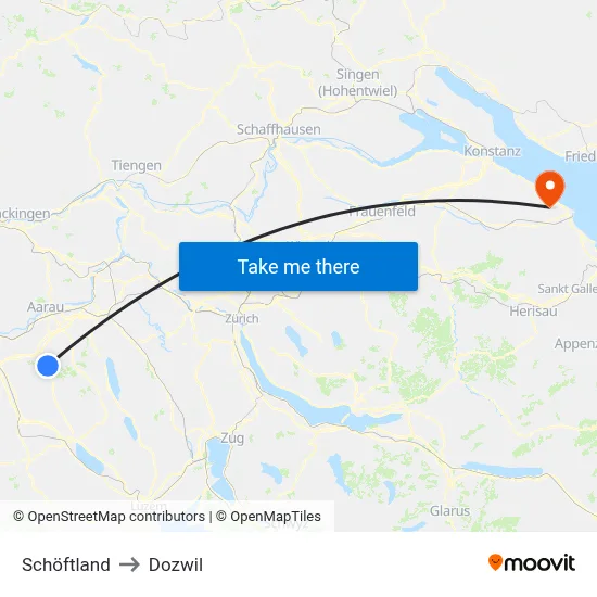 Schöftland to Dozwil map
