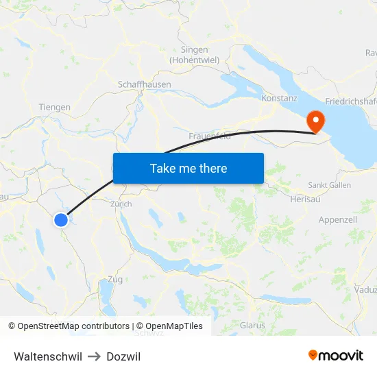 Waltenschwil to Dozwil map