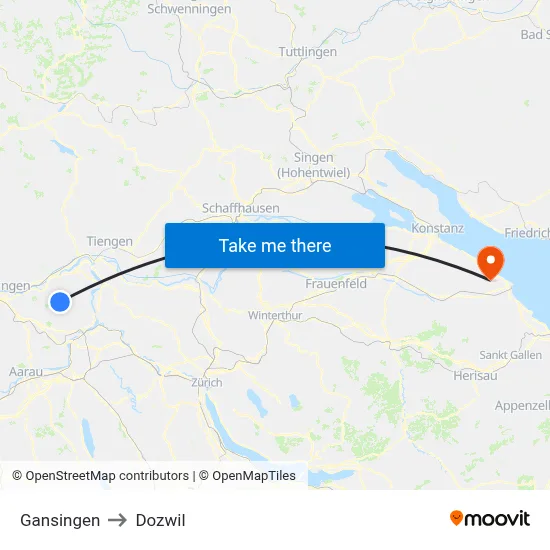 Gansingen to Dozwil map