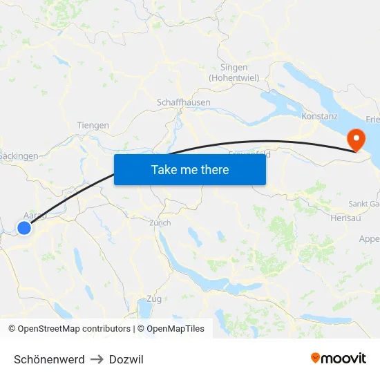Schönenwerd to Dozwil map