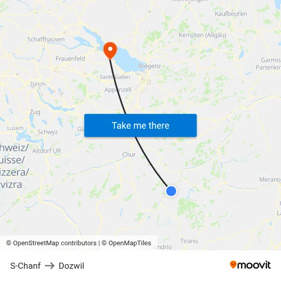 S-Chanf to Dozwil map