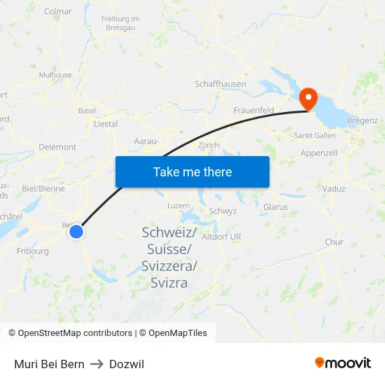 Muri Bei Bern to Dozwil map