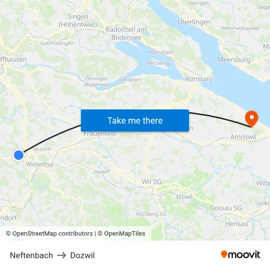 Neftenbach to Dozwil map
