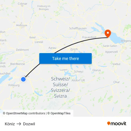 Köniz to Dozwil map