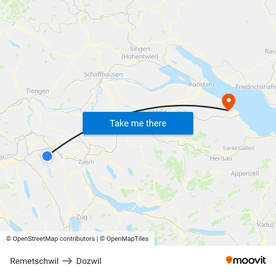 Remetschwil to Dozwil map