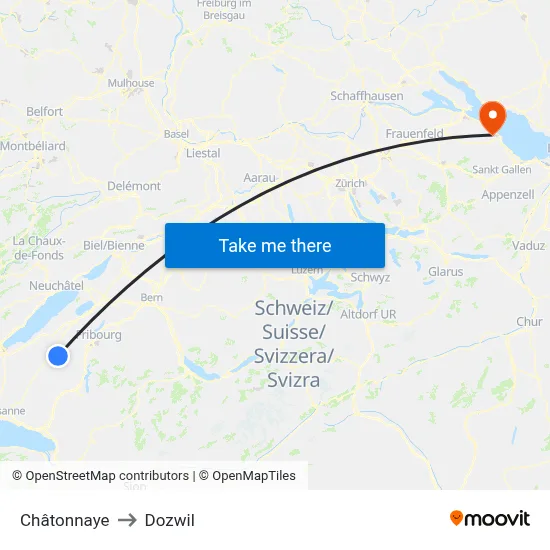 Châtonnaye to Dozwil map