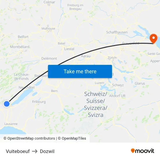 Vuiteboeuf to Dozwil map