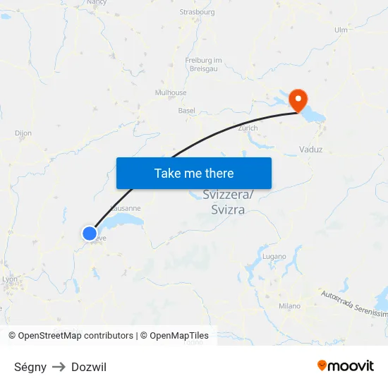 Ségny to Dozwil map