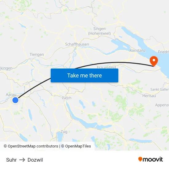 Suhr to Dozwil map