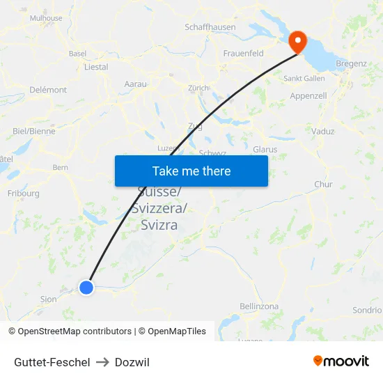 Guttet-Feschel to Dozwil map