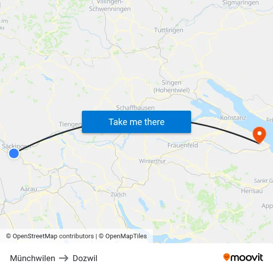 Münchwilen to Dozwil map