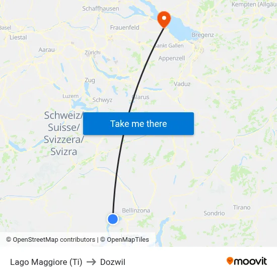 Lago Maggiore (Ti) to Dozwil map