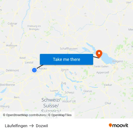 Läufelfingen to Dozwil map